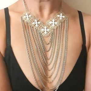 MULTI CHAINS GODDESS BIB NECKLACE